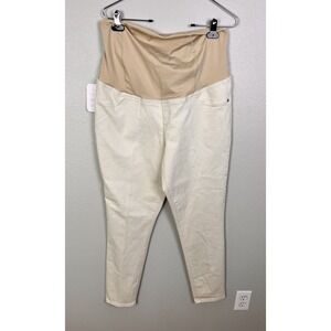 Isabel Maternity Sz 8 White Crossover Panel Skinny Entubado Jeans